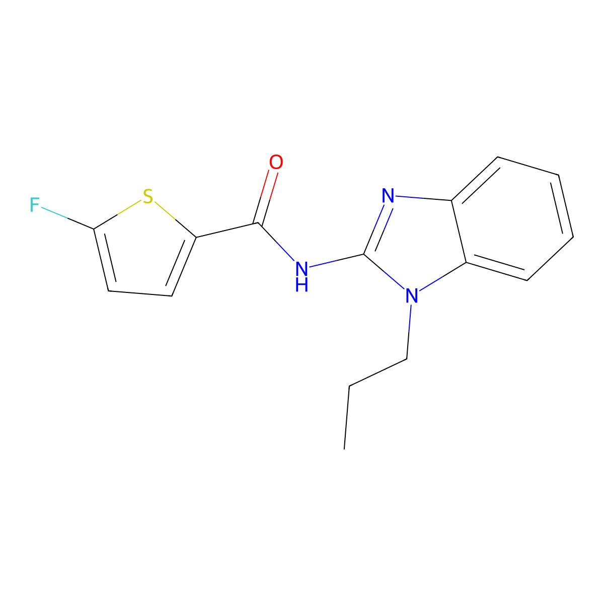 5-Fluoro-N-(1-propyl-1H-benzo[d]imidazol-2-yl)thiophene-2-carboxamide molecular structure, CAS 1855899-59-0
