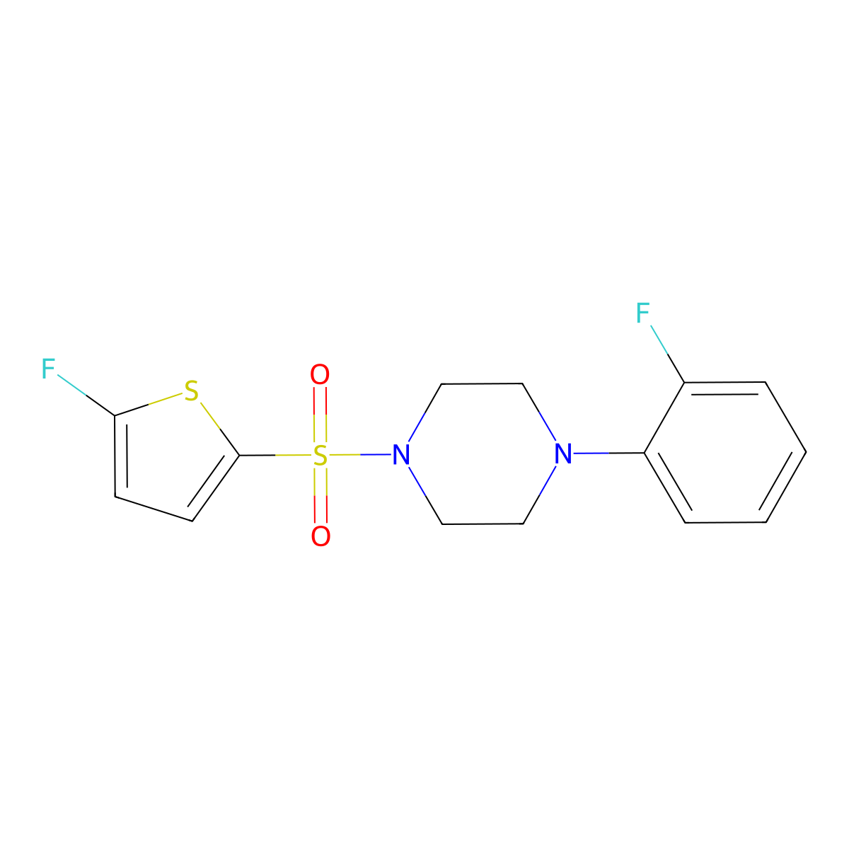 1-(2-Fluorophenyl)-4-[(5-fluoro-2-thienyl)sulfonyl]piperazine molecular structure, CAS 1855899-61-4