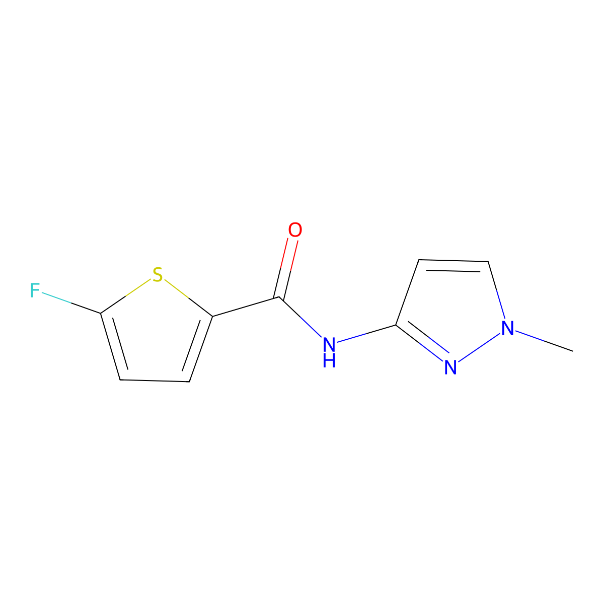 5-Fluoro-N-(1-methyl-1H-pyrazol-3-yl)thiophene-2-carboxamide molecular structure, CAS 1855899-70-5