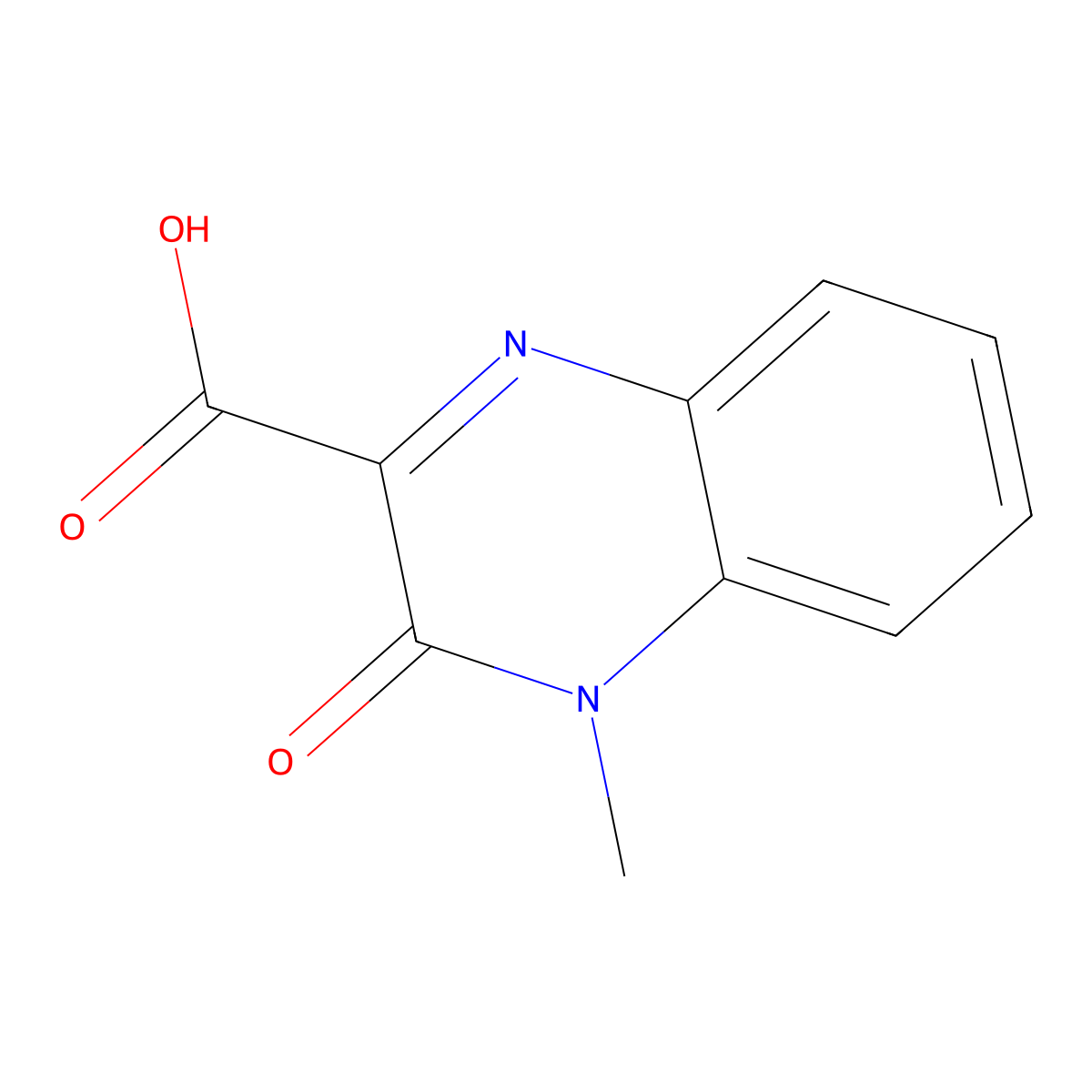 4-Methyl-3-oxo-3,4-dihydroquinoxaline-2-carboxylic acid molecular structure, CAS 18559-42-7