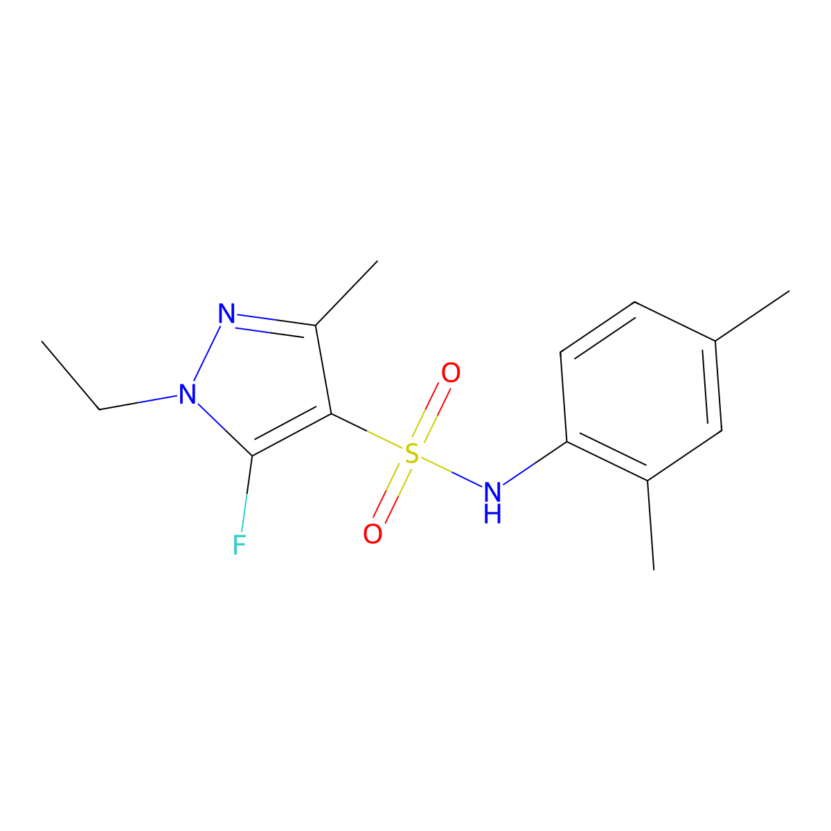 N-(2,4-Dimethylphenyl)-1-ethyl-5-fluoro-3-methyl-1H-pyrazole-4-sulfonamide molecular structure, CAS 1855900-07-0