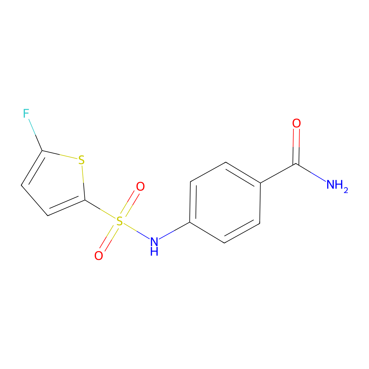 4-{[(5-Fluoro-2-thienyl)sulfonyl]amino}benzamide molecular structure, CAS 1855900-09-2