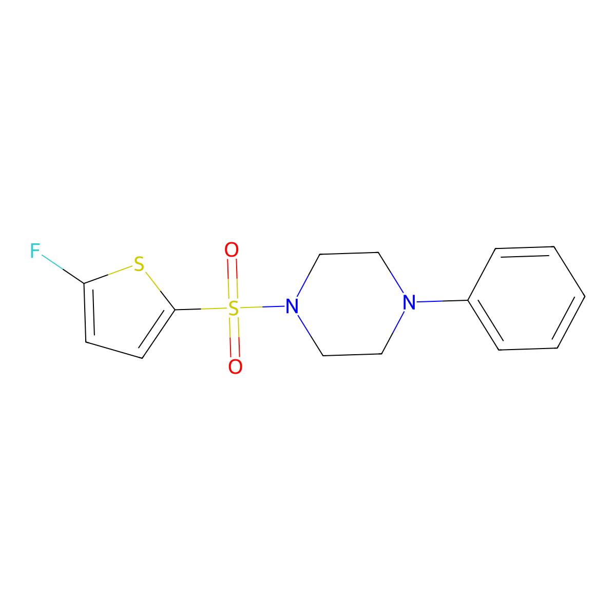 1-[(5-Fluoro-2-thienyl)sulfonyl]-4-phenylpiperazine molecular structure, CAS 1855900-12-7
