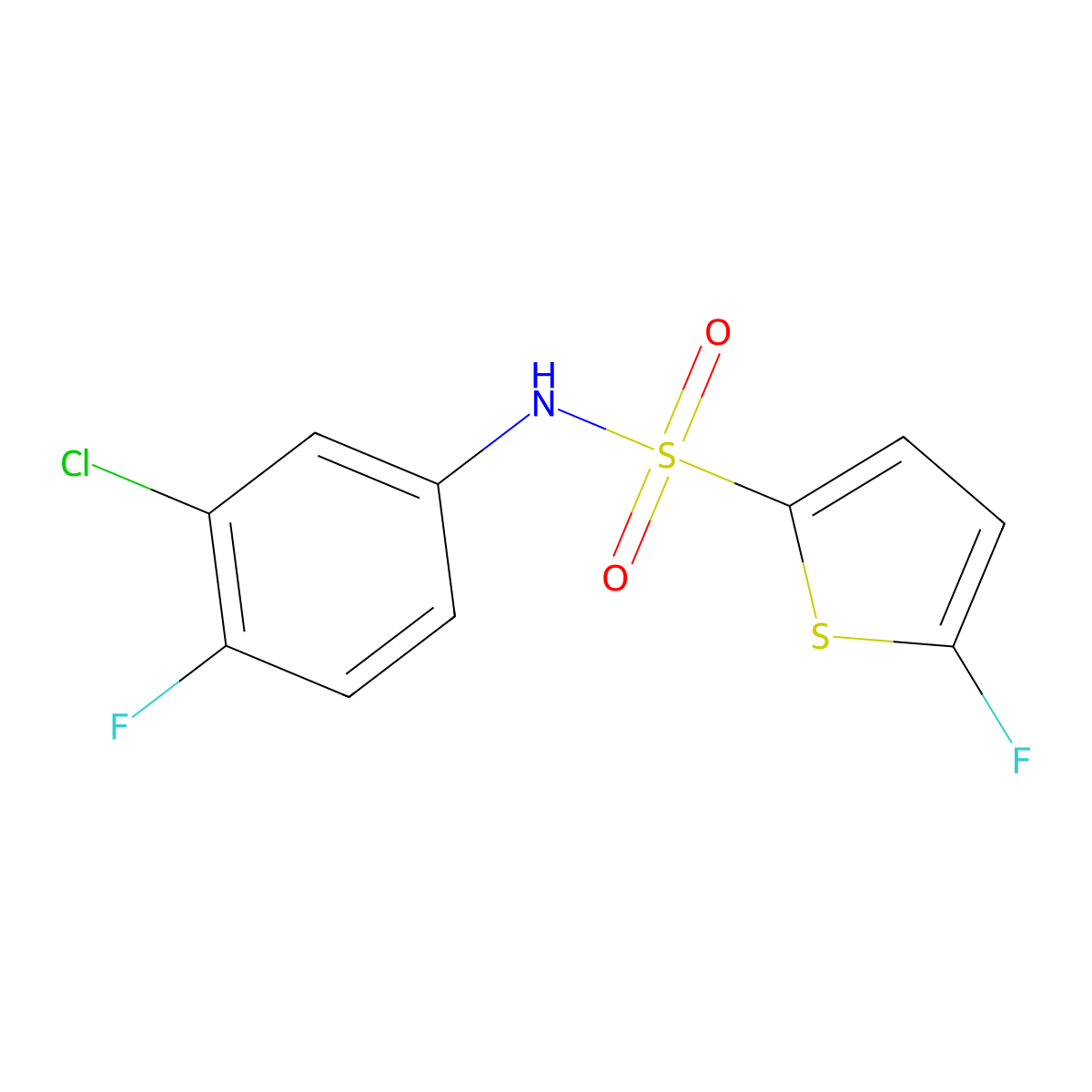 N-(3-Chloro-4-fluorophenyl)-5-fluorothiophene-2-sulfonamide molecular structure, CAS 1855900-33-2