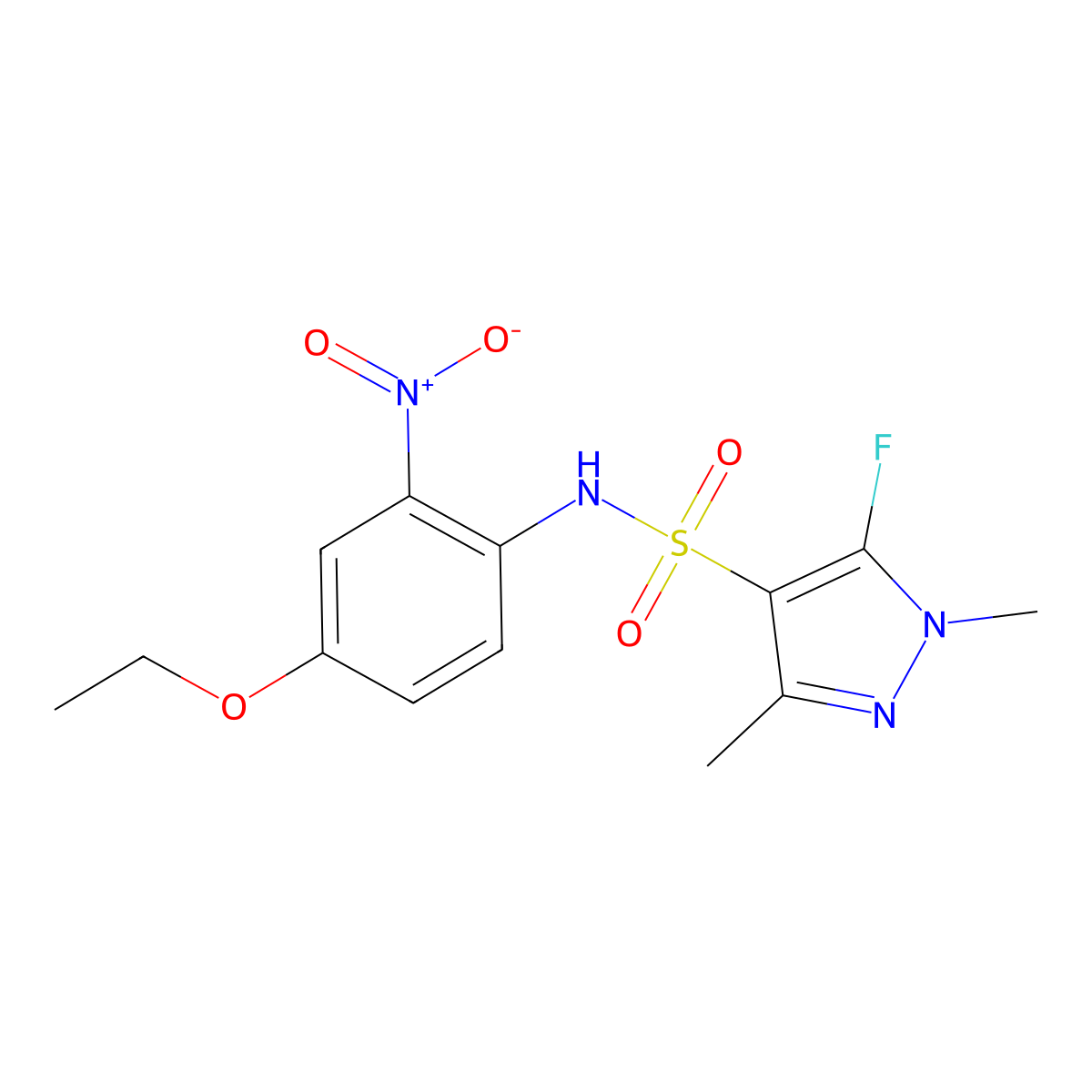 N-(4-Ethoxy-2-nitrophenyl)-5-fluoro-1,3-dimethyl-1H-pyrazole-4-sulfonamide molecular structure, CAS 1855900-46-7
