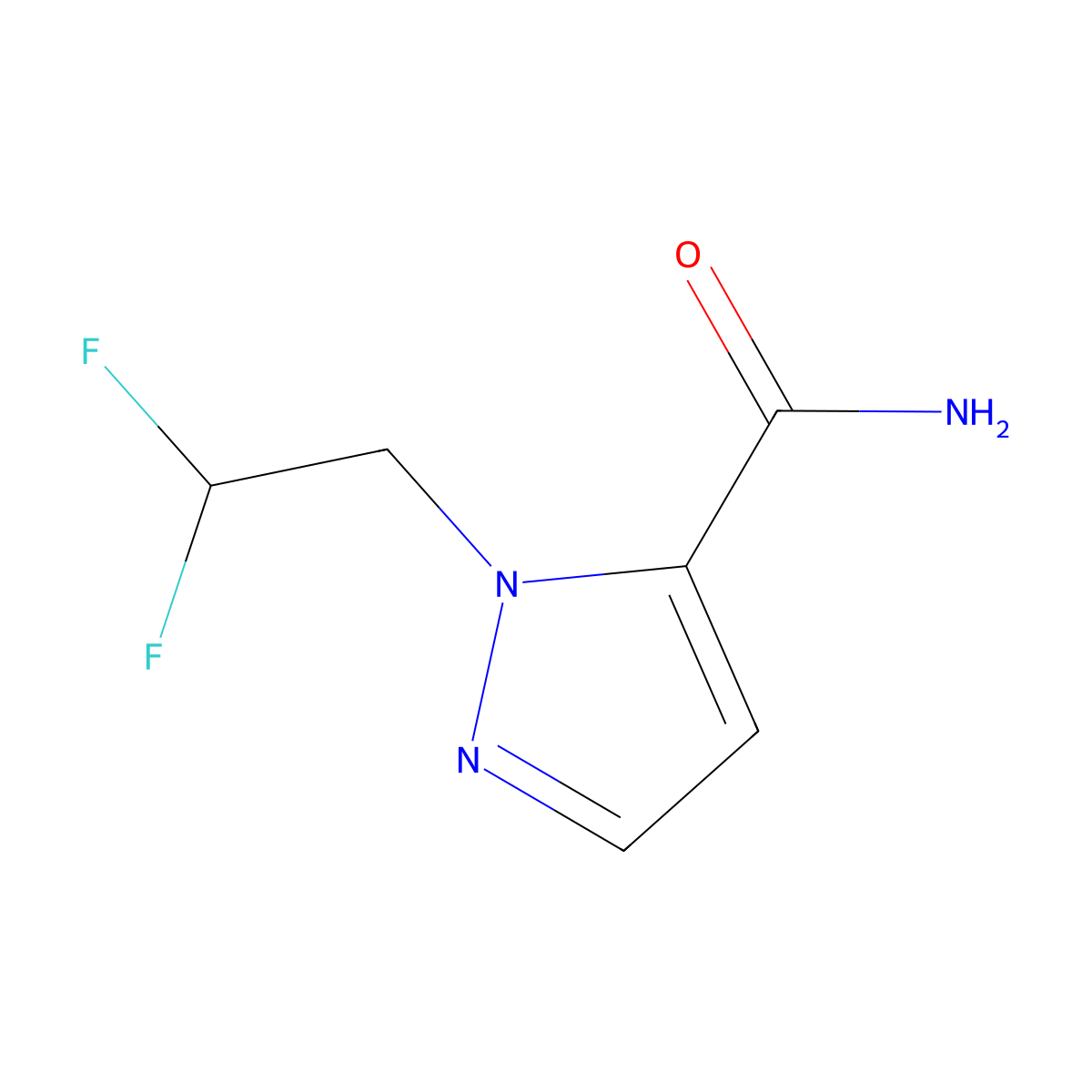1-(2,2-Difluoroethyl)-1H-pyrazole-5-carboxamide molecular structure, CAS 1855906-57-8