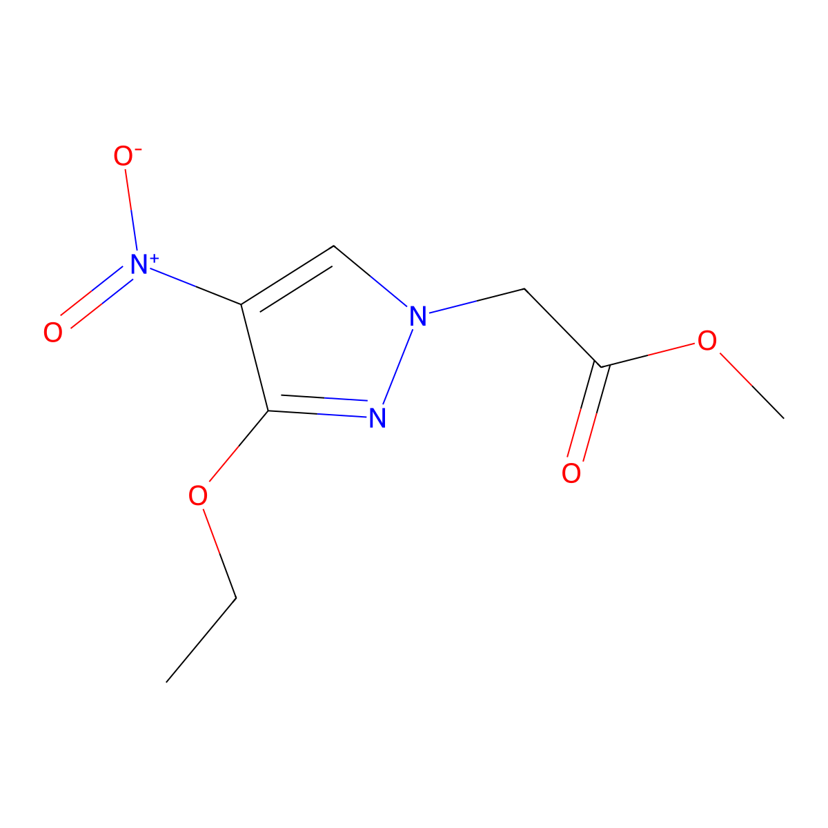 methyl (3-ethoxy-4-nitro-1H-pyrazol-1-yl)acetate molecular structure, CAS 1855906-58-9