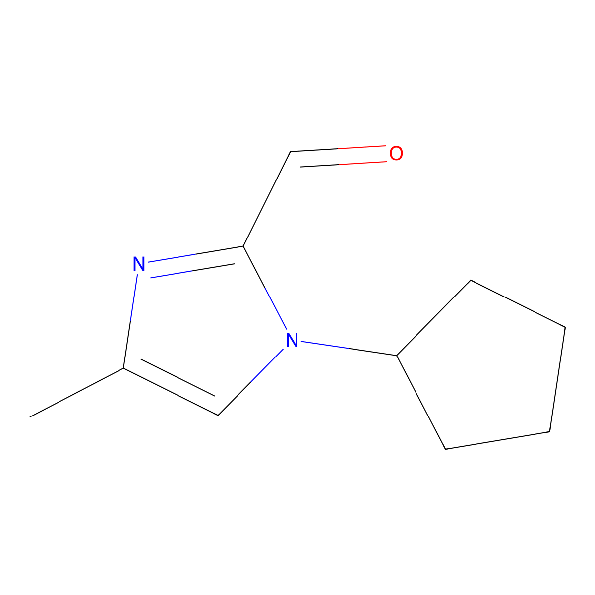 1-cyclopentyl-4-methyl-1H-imidazole-2-carbaldehyde molecular structure, CAS 1855906-69-2