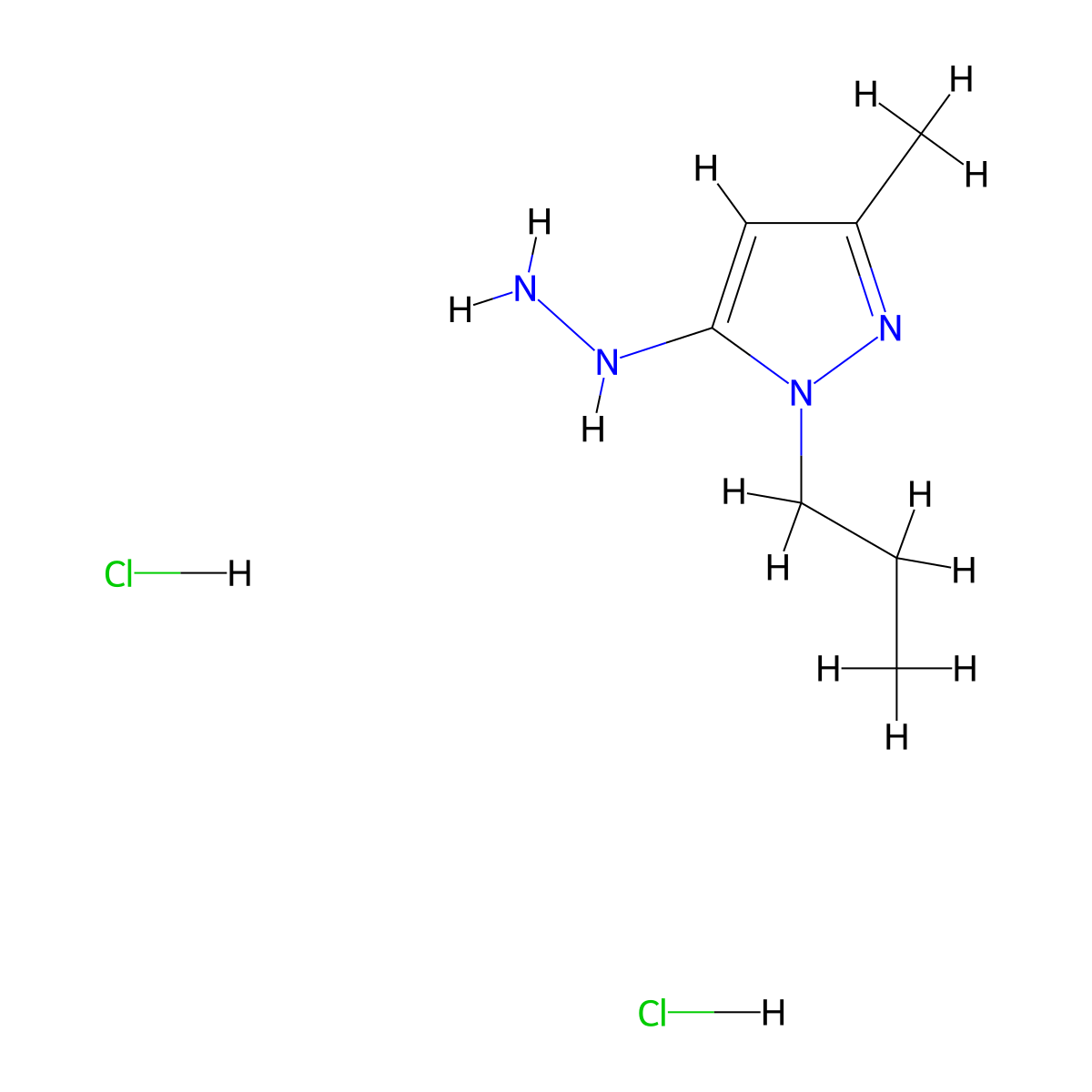 5-hydrazino-3-methyl-1-propyl-1H-pyrazole molecular structure, CAS 1855906-72-7