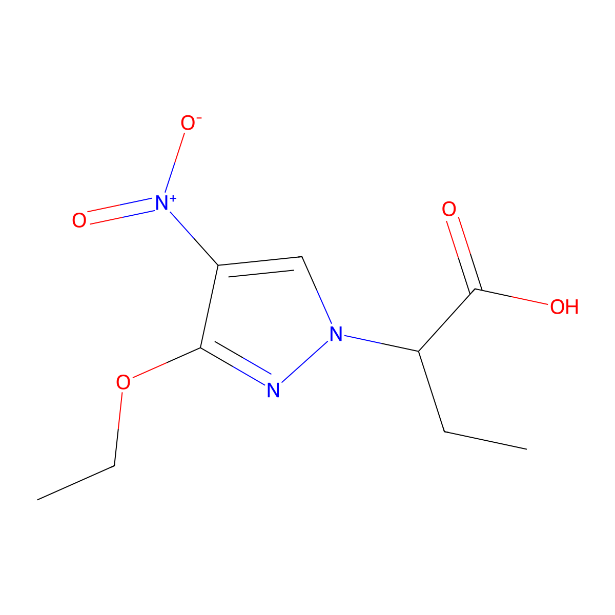 2-(3-ethoxy-4-nitro-1H-pyrazol-1-yl)butanoic acid molecular structure, CAS 1855906-77-2