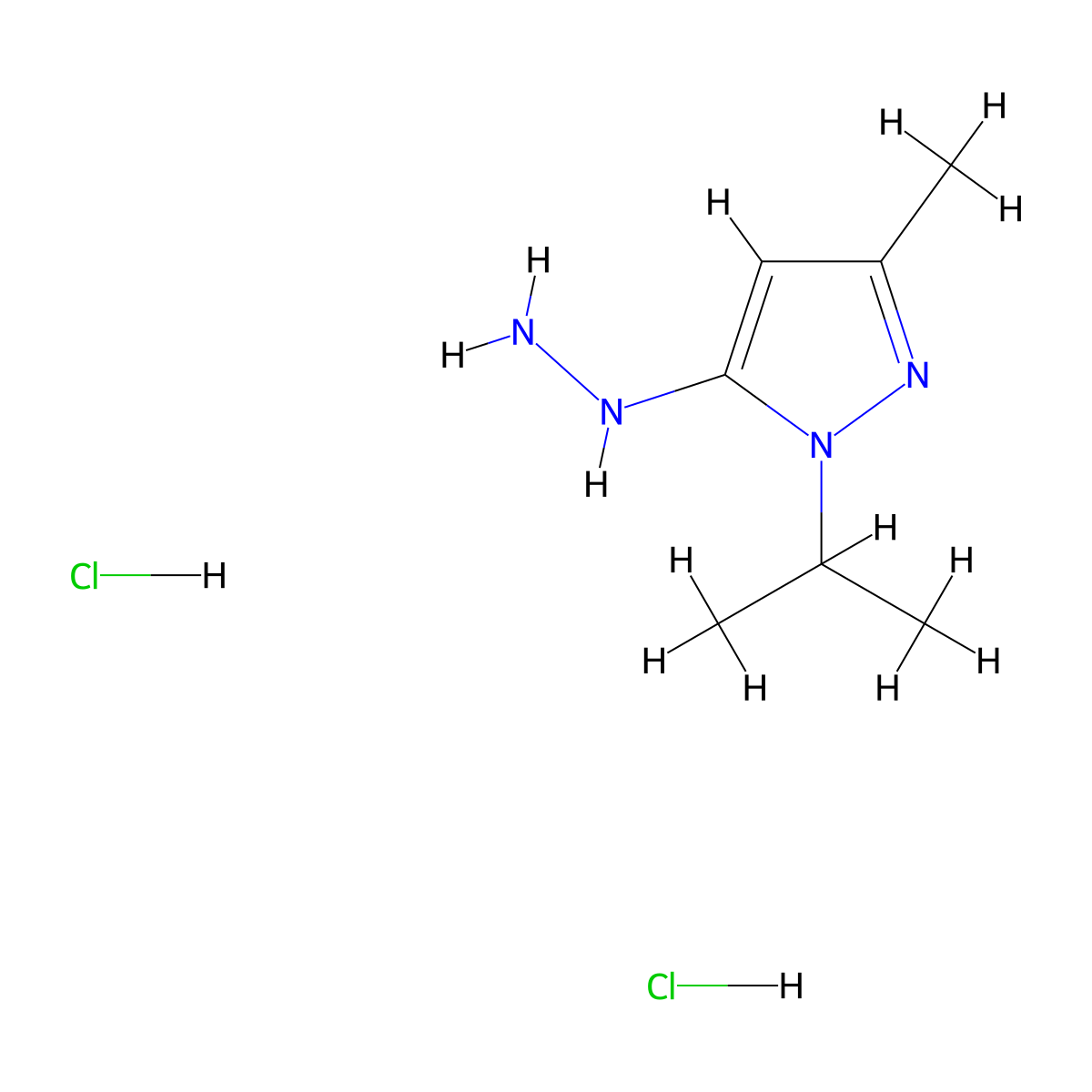 5-hydrazino-1-isopropyl-3-methyl-1H-pyrazole molecular structure, CAS 1855906-81-8