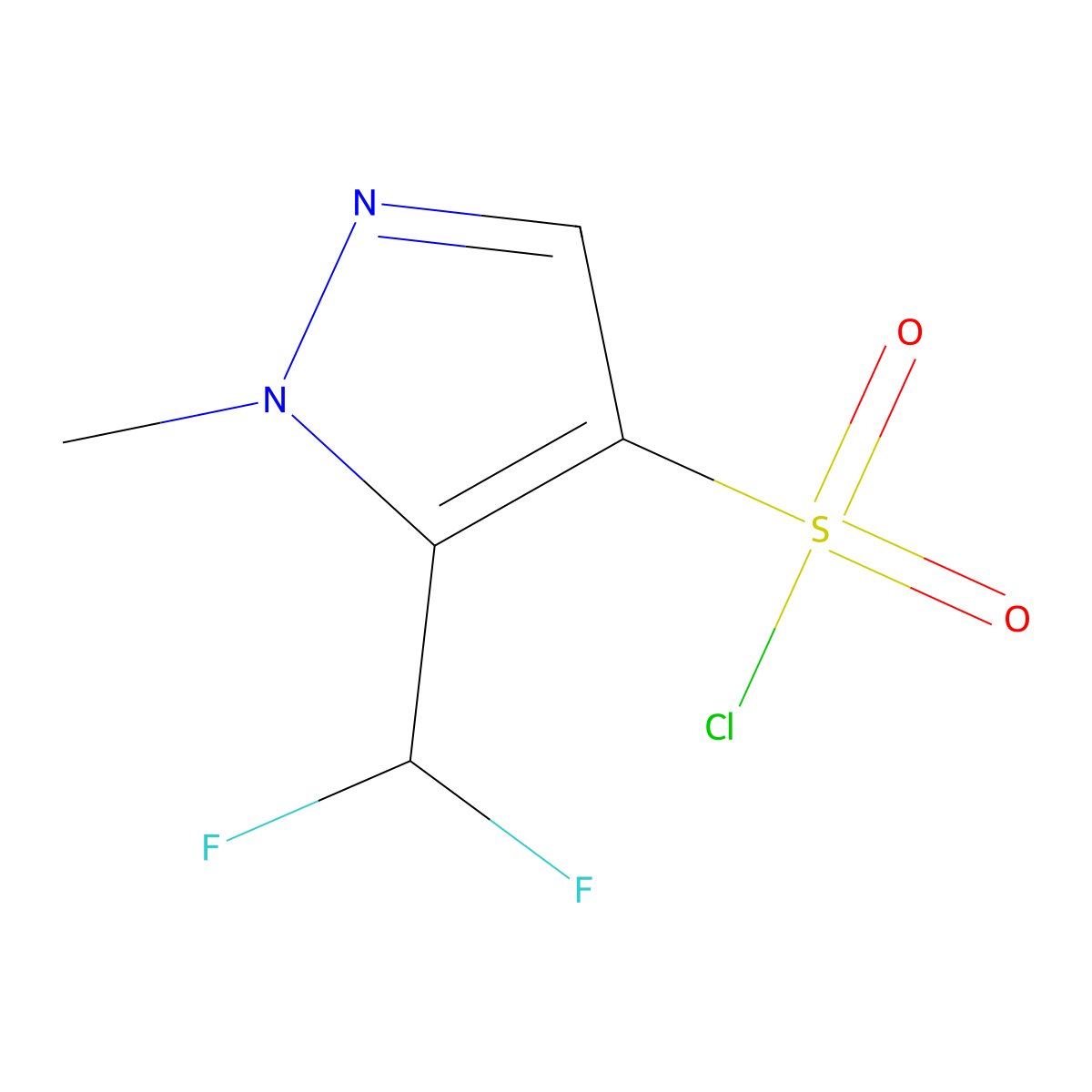 5-(Difluoromethyl)-1-methyl-1H-pyrazole-4-sulfonyl chloride molecular structure, CAS 1855907-11-7