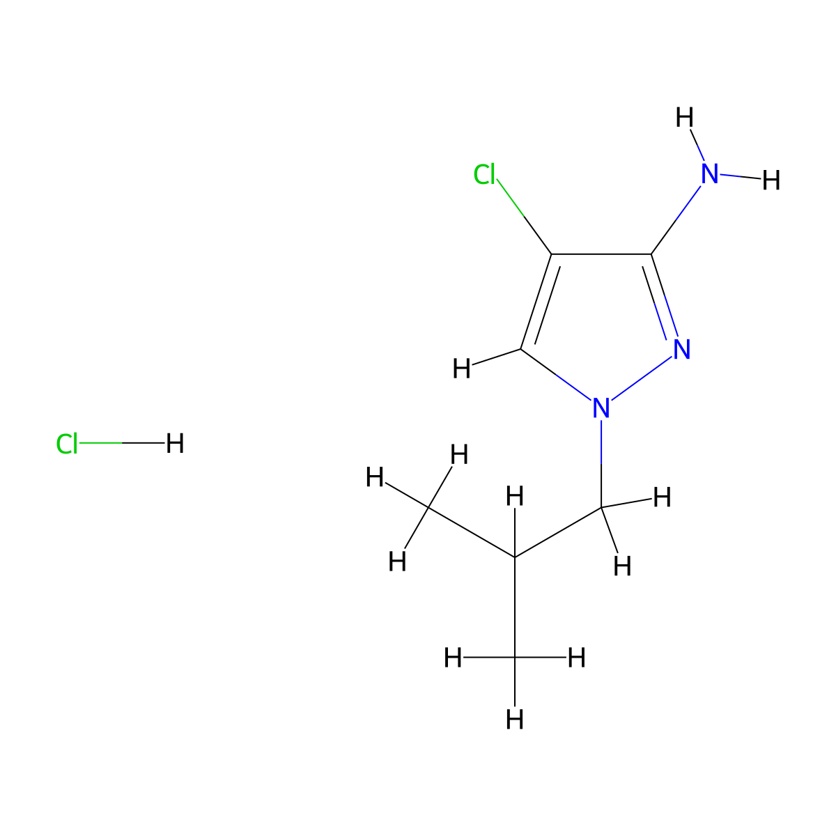 4-Chloro-1-isobutyl-1H-pyrazol-3-amine hydrochloride molecular structure, CAS 1855907-12-8