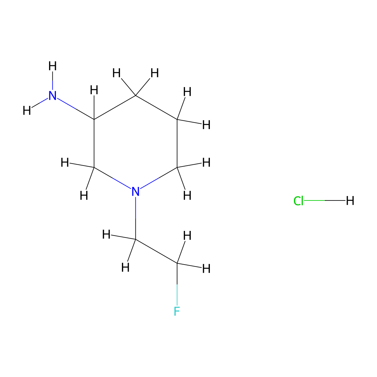 1-(2-Fluoroethyl)piperidin-3-amine hydrochloride molecular structure, CAS 1855907-14-0