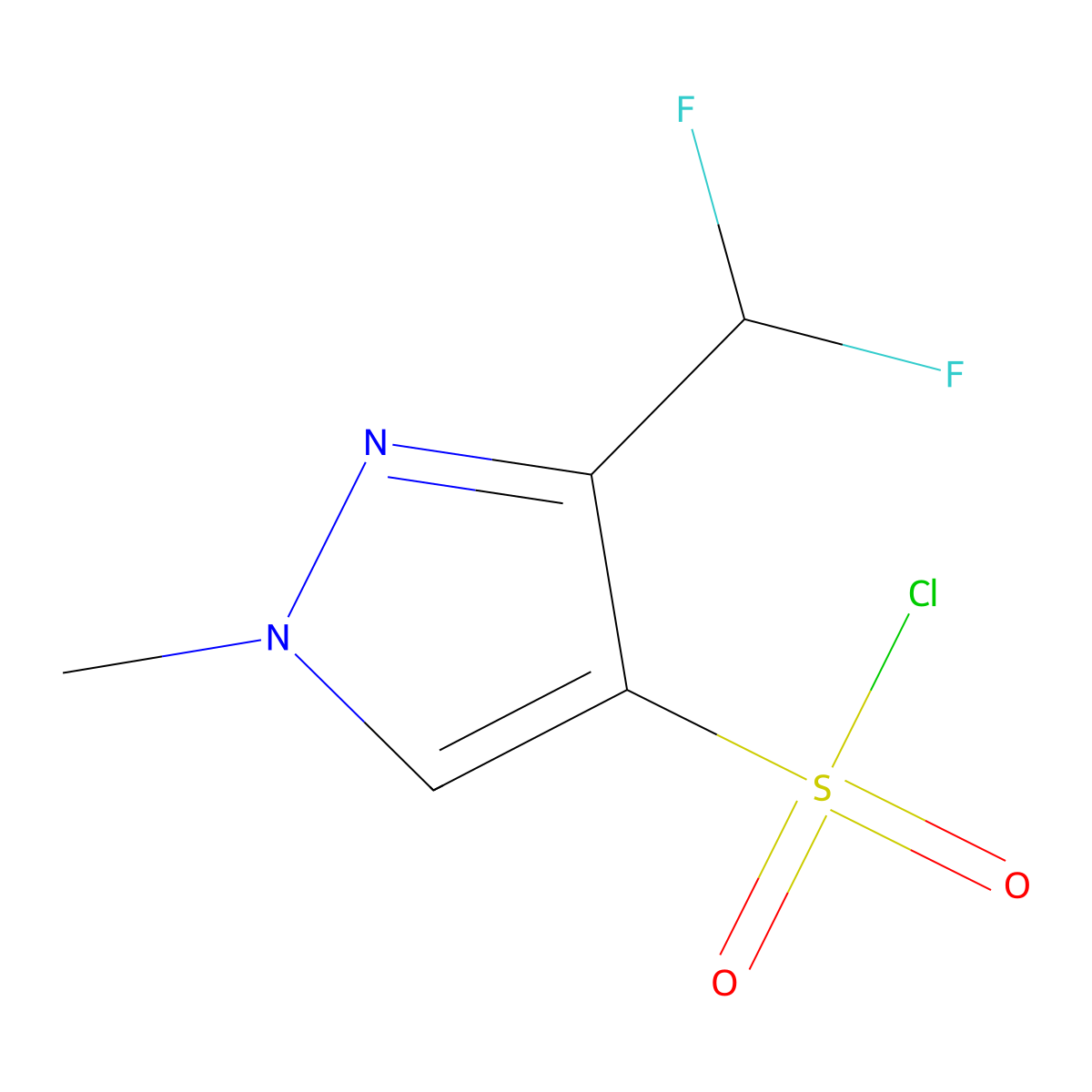 3-(Difluoromethyl)-1-methyl-1H-pyrazole-4-sulfonyl chloride molecular structure, CAS 1855907-24-2