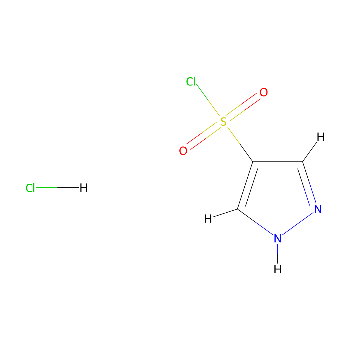 1H-Pyrazole-4-sulfonyl chloride hydrochloride molecular structure, CAS 1855907-29-7