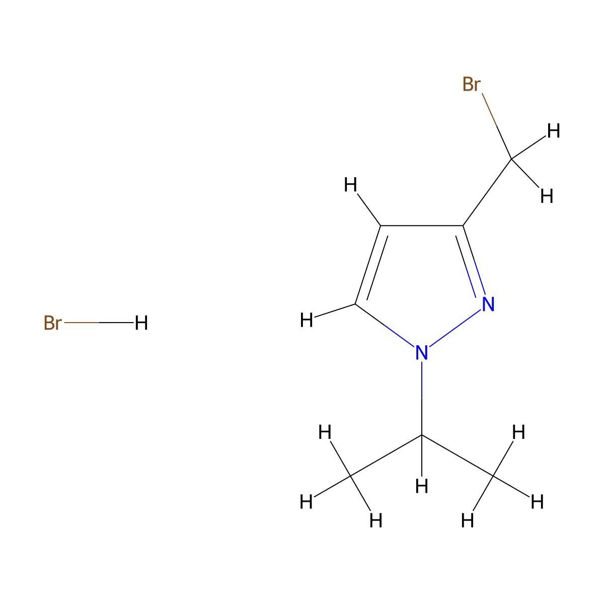 3-(Bromomethyl)-1-isopropyl-1H-pyrazole hydrobromide molecular structure, CAS 1855907-31-1