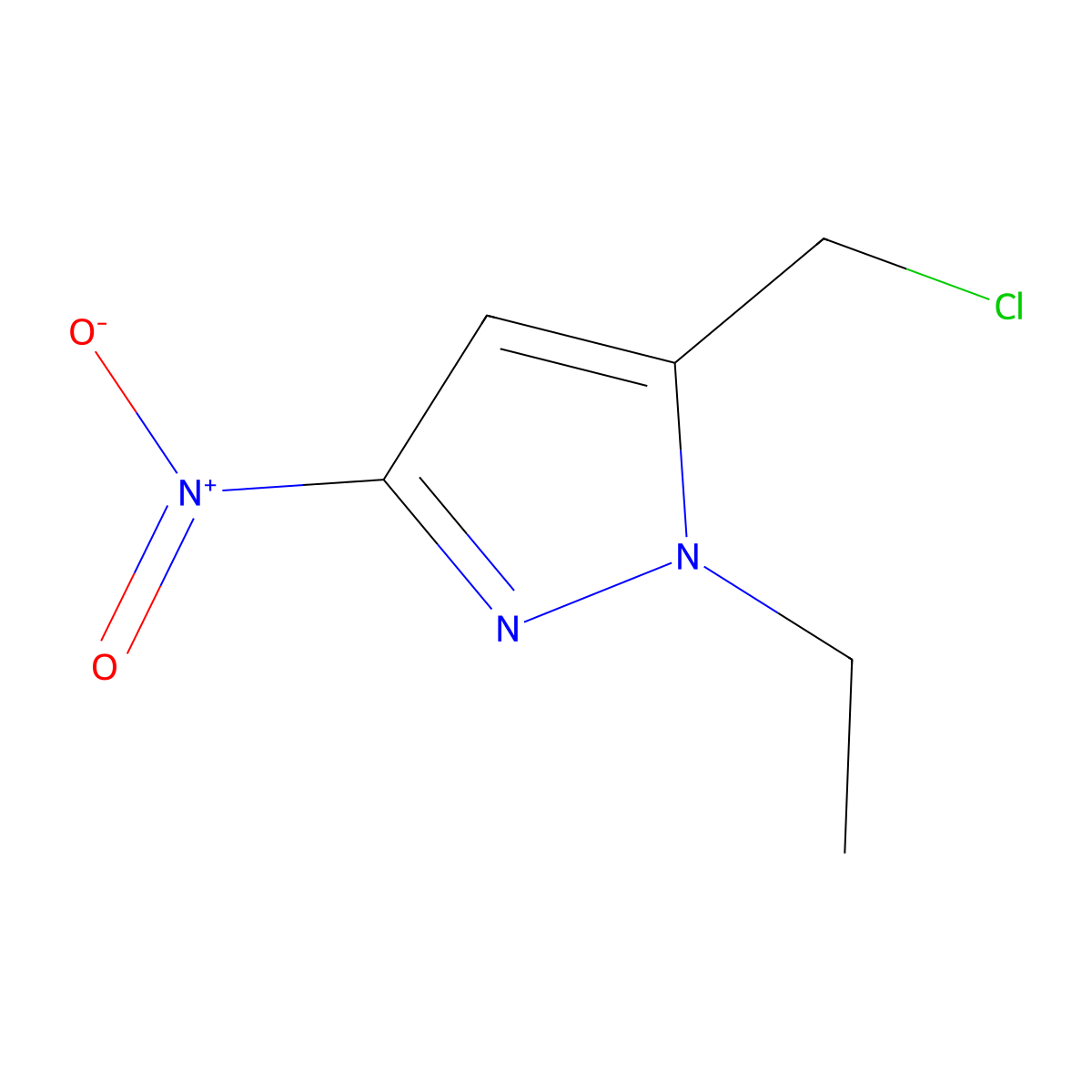 5-(chloromethyl)-1-ethyl-3-nitro-1H-pyrazole molecular structure, CAS 1855907-35-5