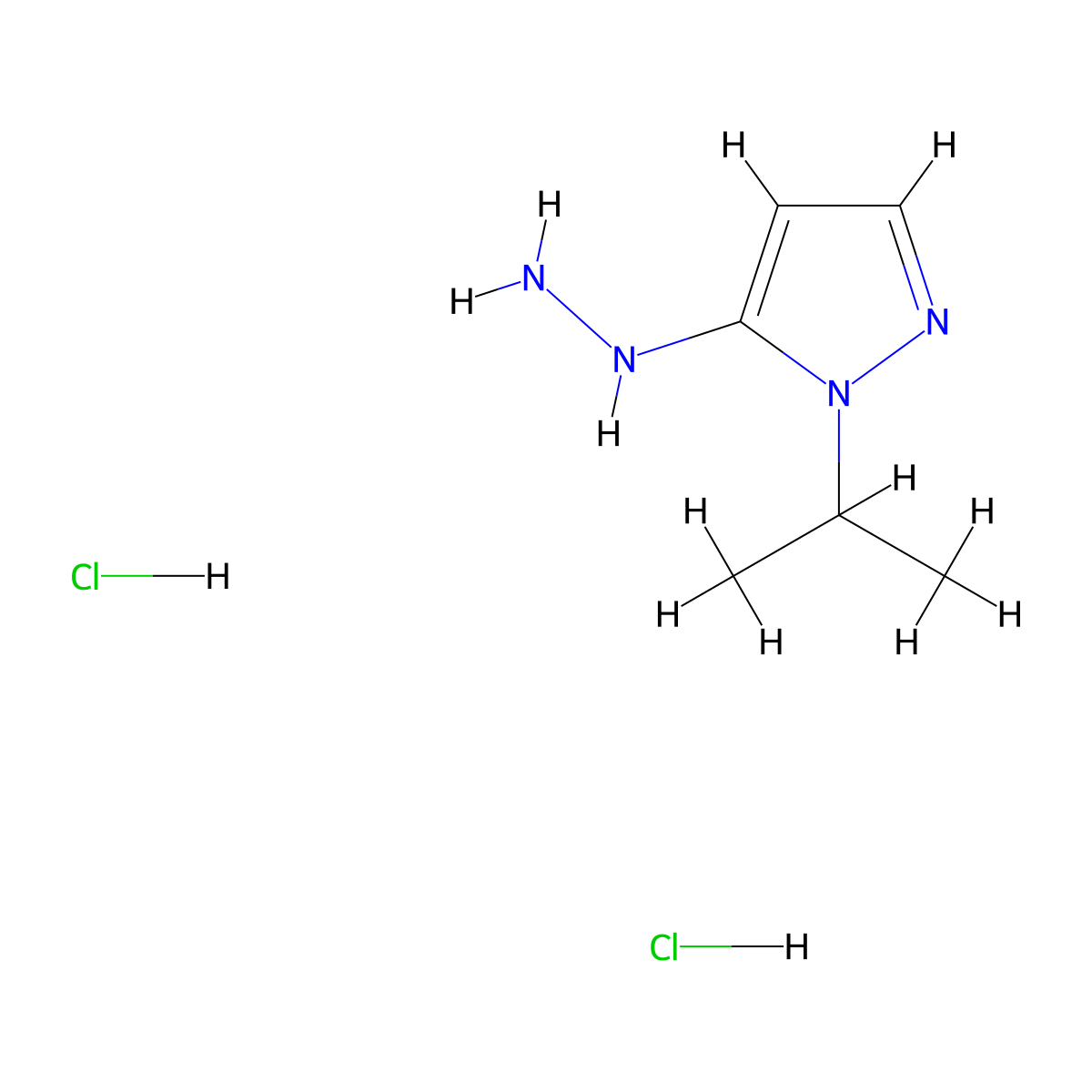 5-Hydrazino-1-isopropyl-1H-pyrazole dihydrochloride molecular structure, CAS 1855907-42-4