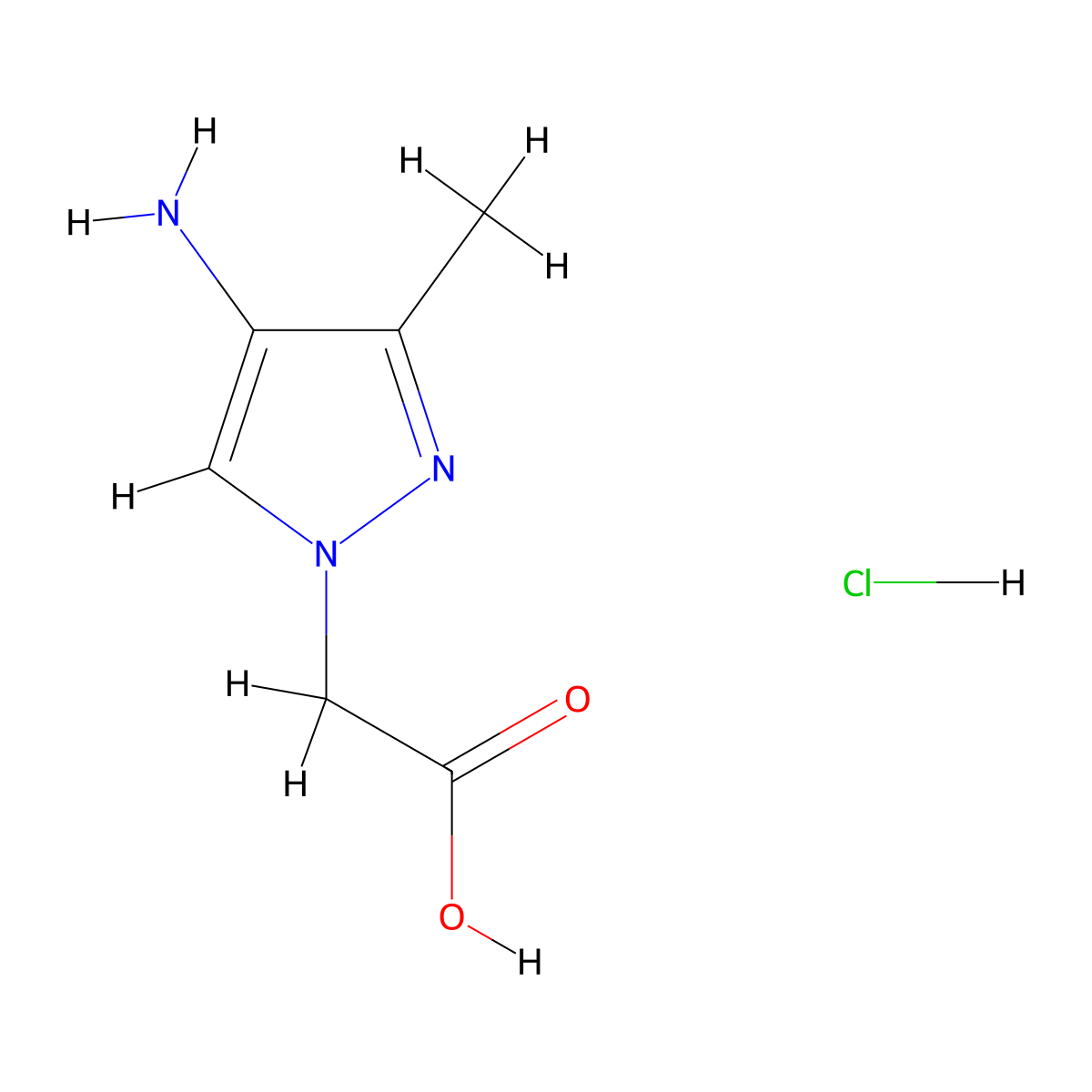 2-(4-amino-3-methyl-1H-pyrazol-1-yl)acetic acid hydrochloride molecular structure, CAS 1855907-48-0