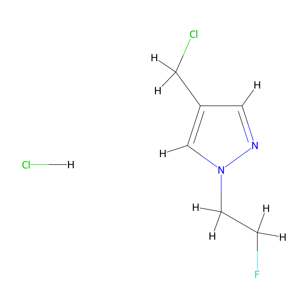 4-(Chloromethyl)-1-(2-fluoroethyl)-1H-pyrazole hydrochloride molecular structure, CAS 1855907-54-8