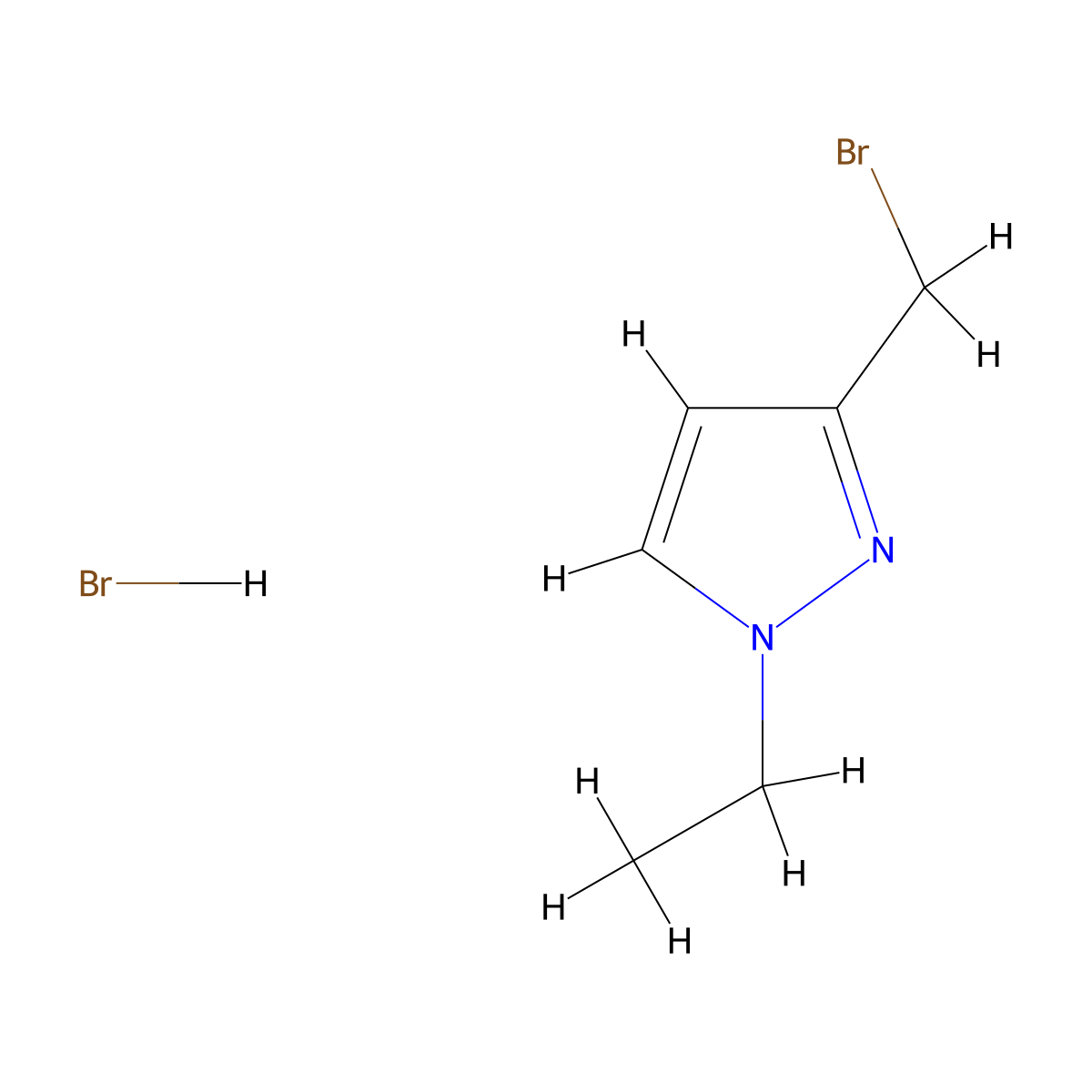 3-(bromomethyl)-1-ethyl-1H-pyrazole hydrobromide molecular structure, CAS 1855907-56-0