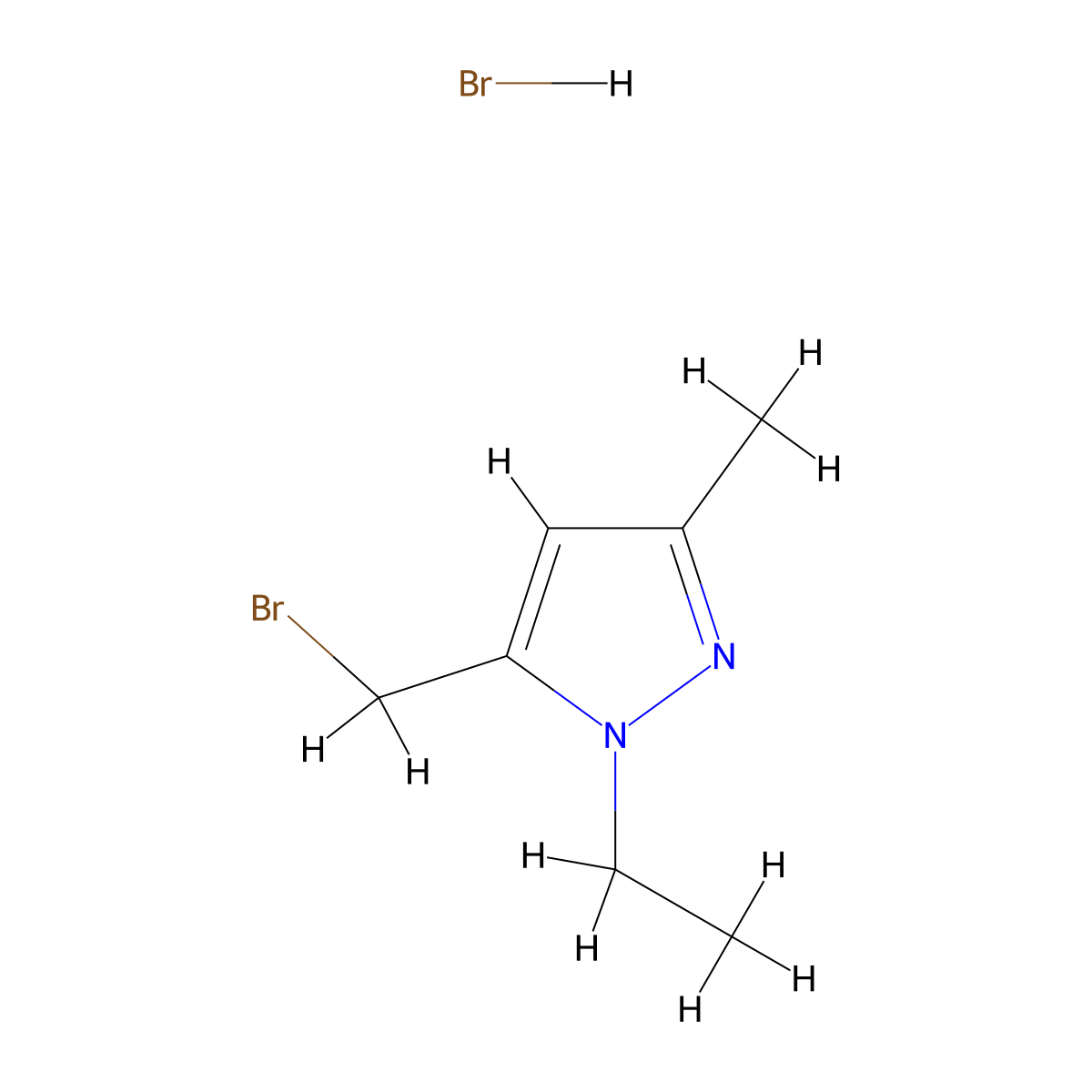 5-(Bromomethyl)-1-ethyl-3-methyl-1H-pyrazole hydrobromide molecular structure, CAS 1855907-57-1