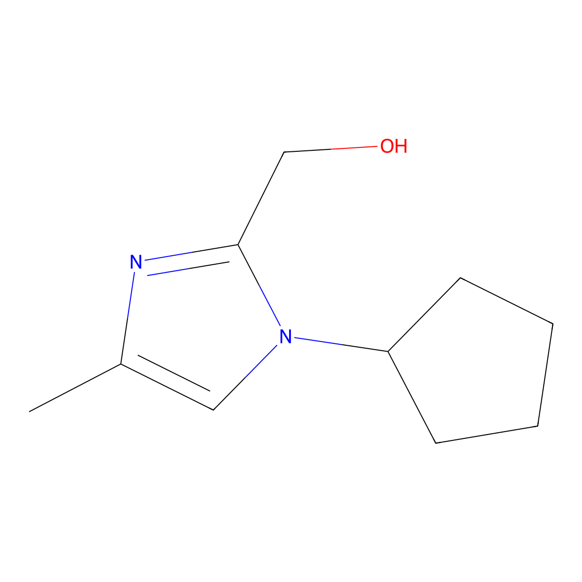 (1-cyclopentyl-4-methyl-1H-imidazol-2-yl)methanol molecular structure, CAS 1855907-58-2