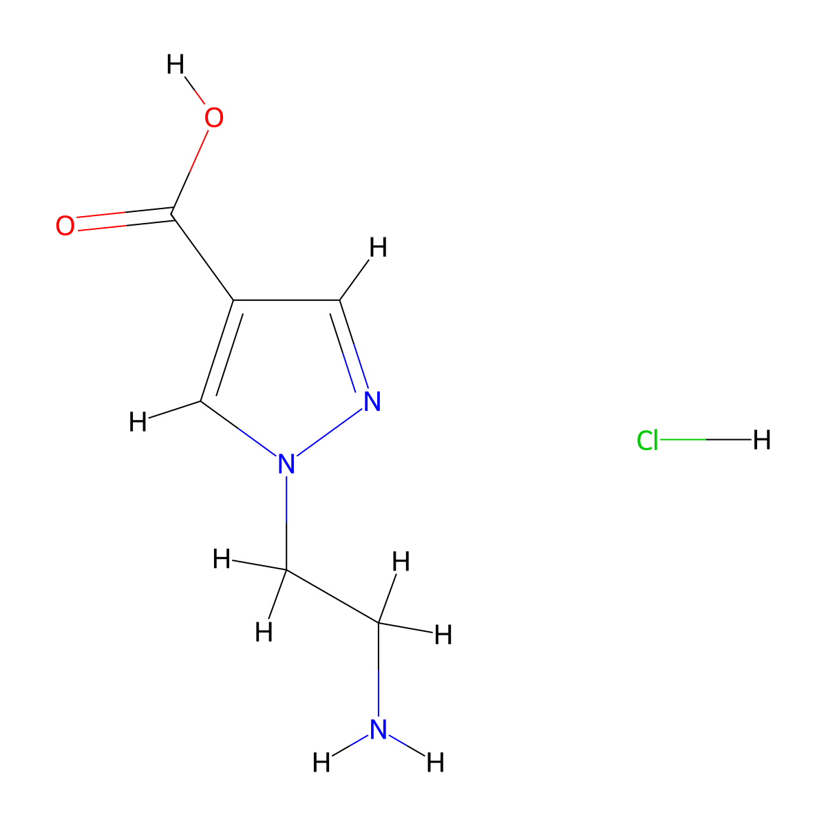 1-(2-Aminoethyl)-1H-pyrazole-4-carboxylic acid hydrochloride molecular structure, CAS 1855911-17-9