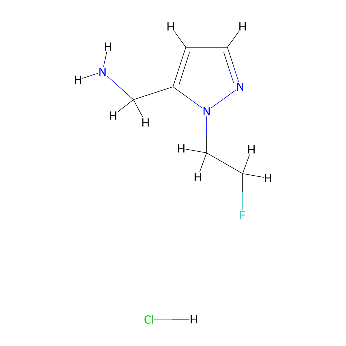 [1-(2-Fluoroethyl)-1H-pyrazol-5-yl]methanamine hydrochloride molecular structure, CAS 1855911-20-4