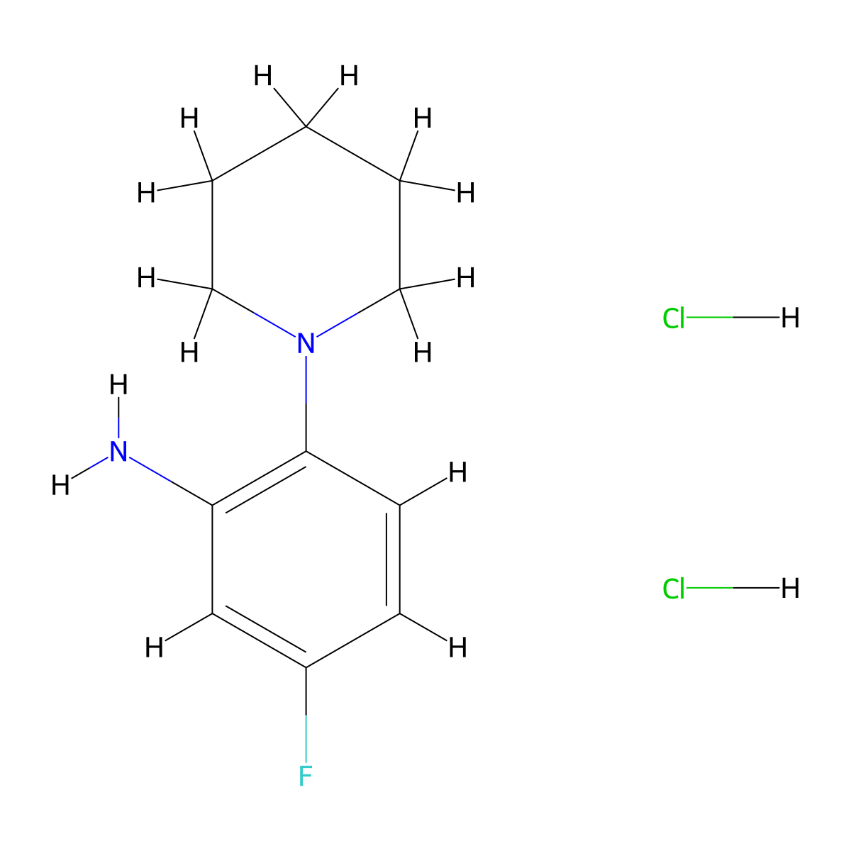 5-Fluoro-2-piperidin-1-ylaniline dihydrochloride molecular structure, CAS 1855911-22-6