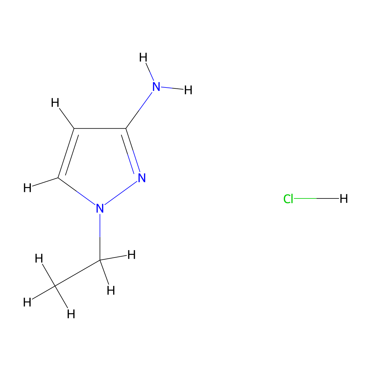 1-Ethylpyrazol-3-amine;hydrochloride molecular structure, CAS 1855911-54-4