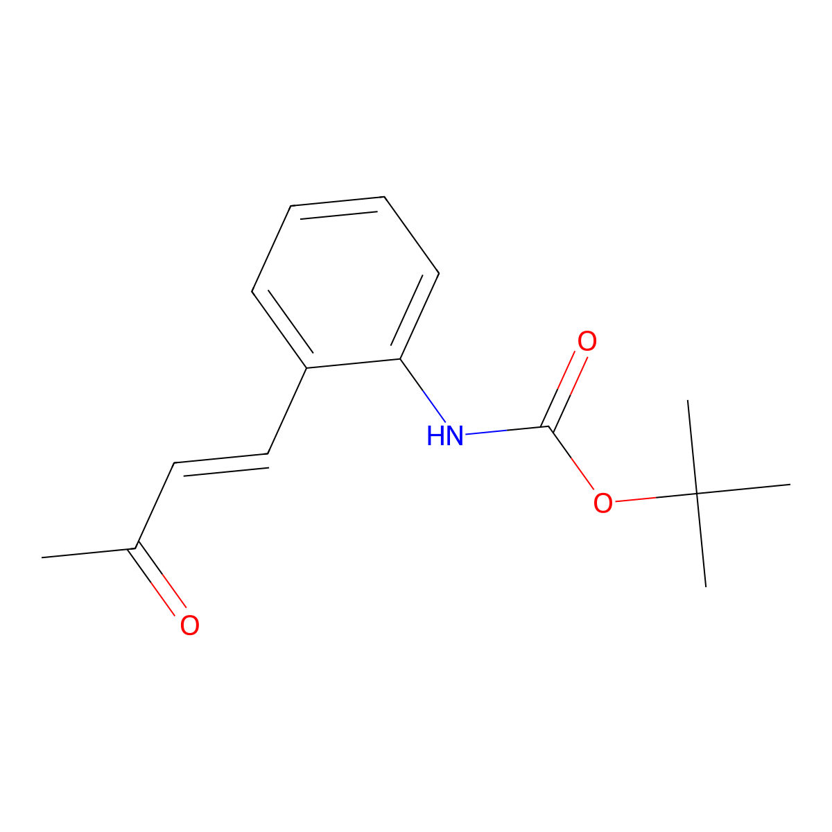 tert-butyl N-[2-(3-oxobut-1-en-1-yl)phenyl]carbamate molecular structure, CAS 1855923-13-5