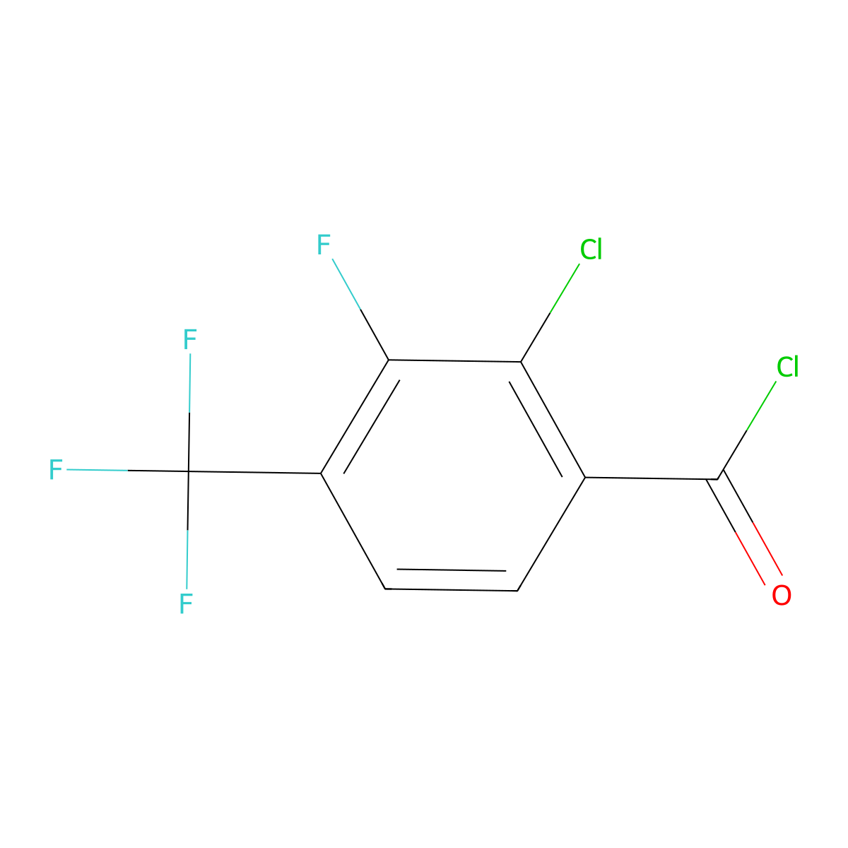 2-Chloro-3-fluoro-4-(trifluoromethyl)benzoyl chloride molecular structure, CAS 1855930-67-4