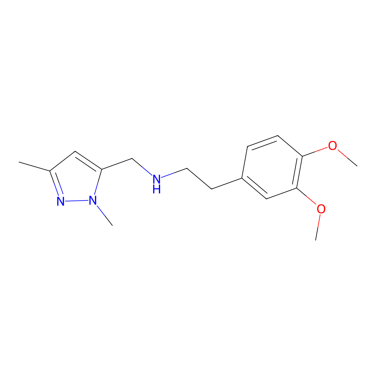 [2-(3,4-dimethoxyphenyl)ethyl][(1,3-dimethyl-1H-pyrazol-5-yl)methyl]amine molecular structure, CAS 1855939-26-2