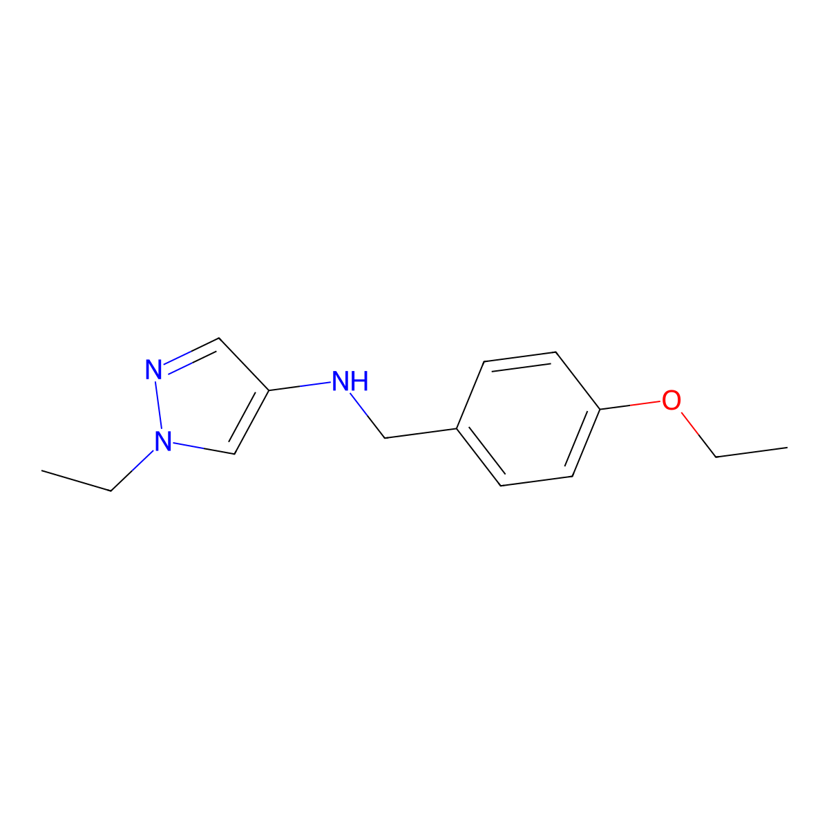 N-[(4-ethoxyphenyl)methyl]-1-ethyl-1H-pyrazol-4-amine molecular structure, CAS 1855948-90-1