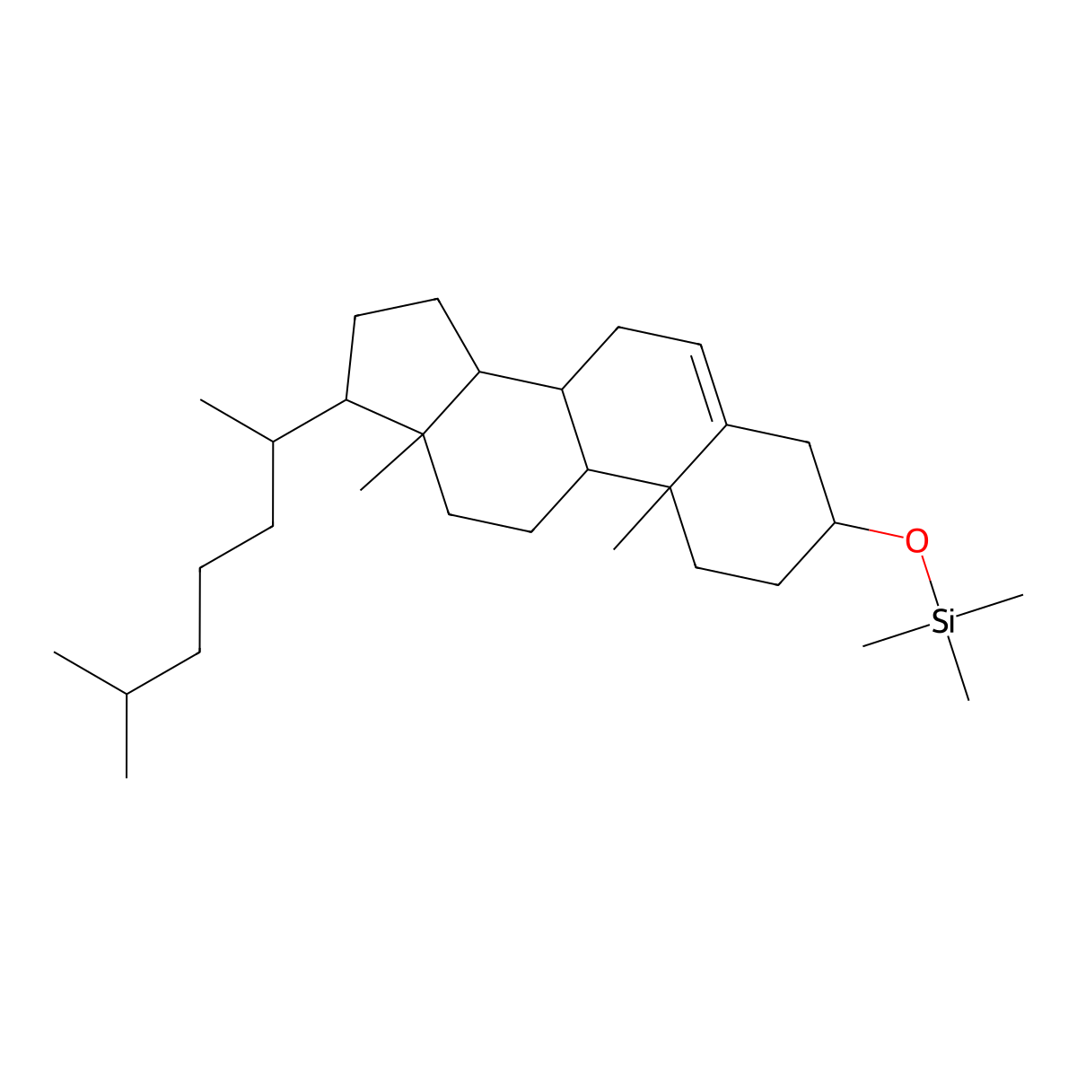 Cholest-5-ene, 3-((trimethylsilyl)oxy)-, (3beta)- molecular structure, CAS 1856-05-9