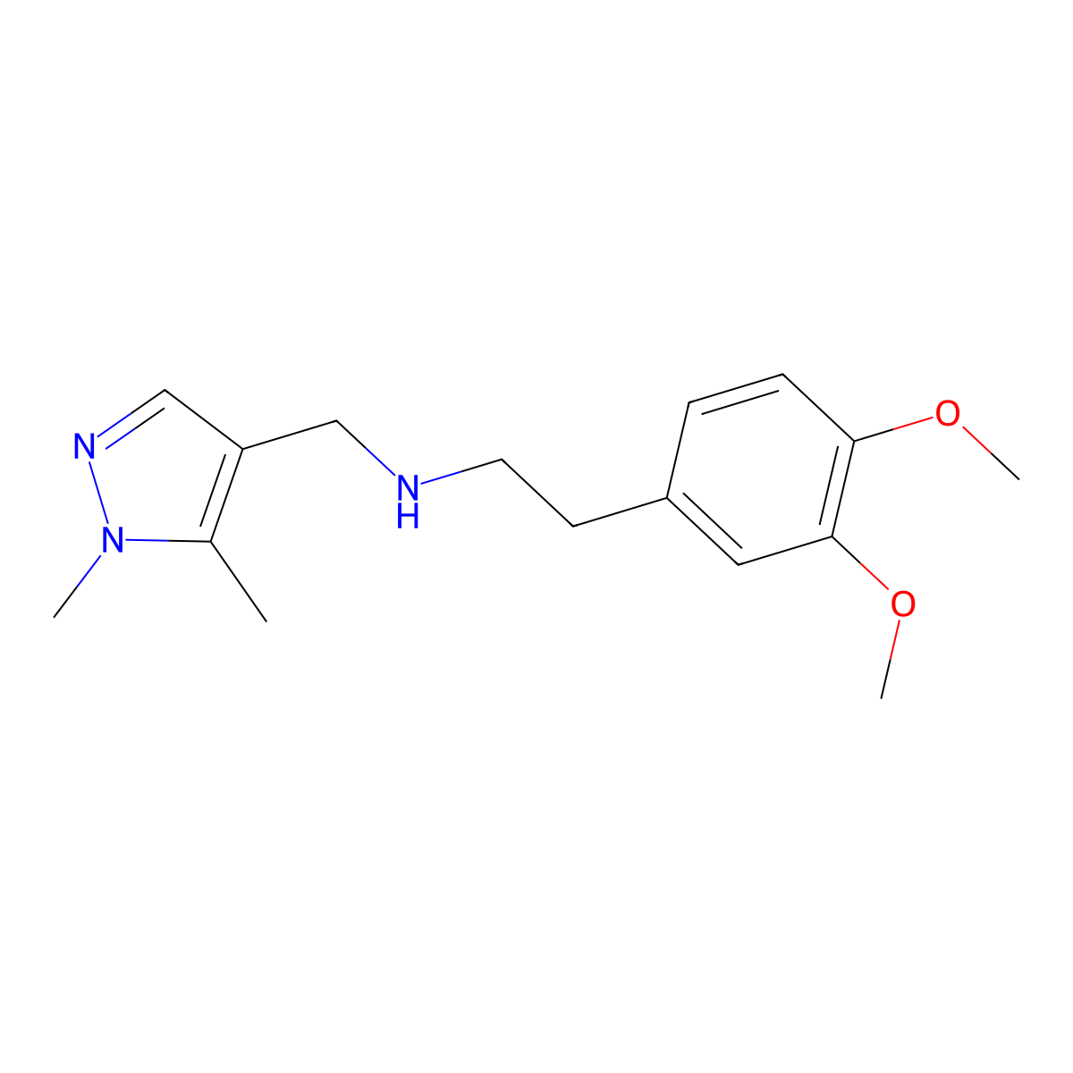 [2-(3,4-dimethoxyphenyl)ethyl][(1,5-dimethyl-1H-pyrazol-4-yl)methyl]amine molecular structure, CAS 1856025-96-1