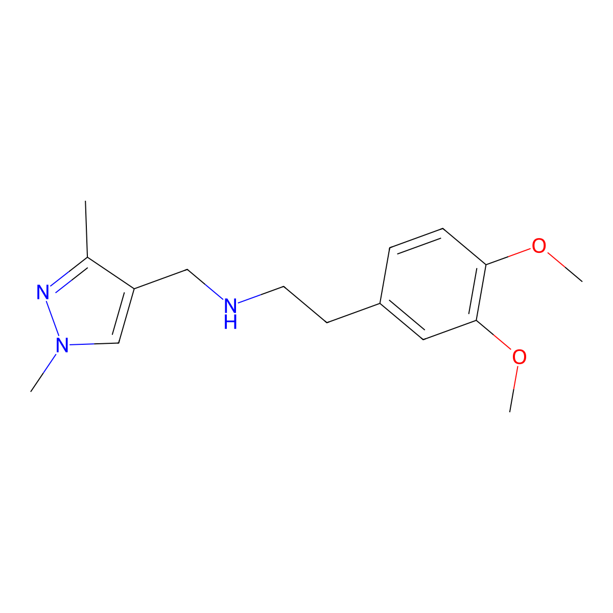 [2-(3,4-dimethoxyphenyl)ethyl][(1,3-dimethyl-1H-pyrazol-4-yl)methyl]amine molecular structure, CAS 1856026-21-5