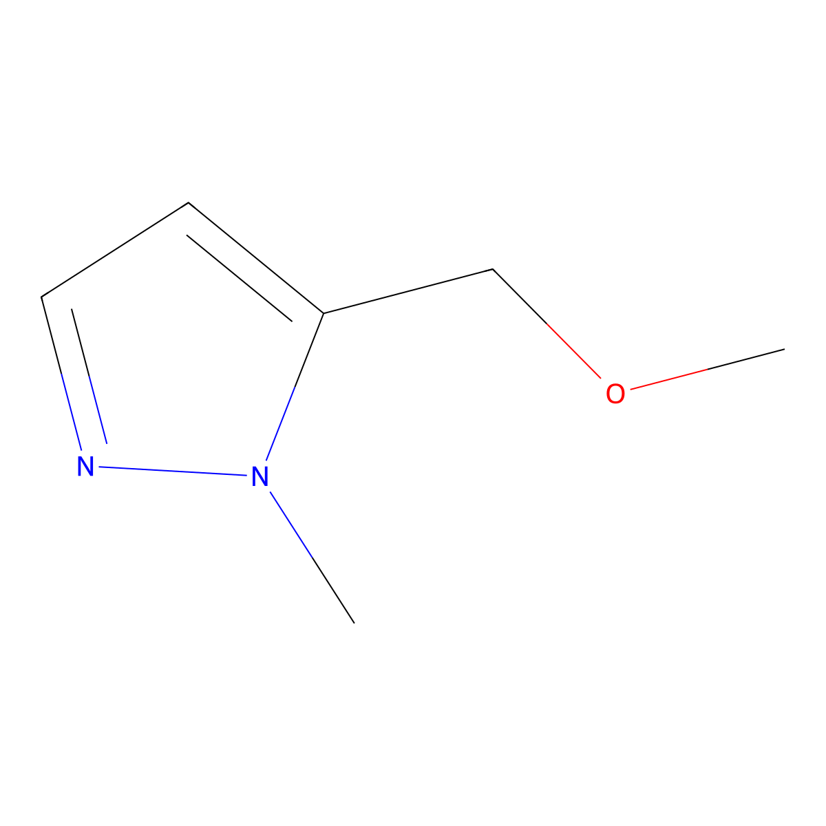 5-(methoxymethyl)-1-methyl-1H-pyrazole molecular structure, CAS 1856041-56-9
