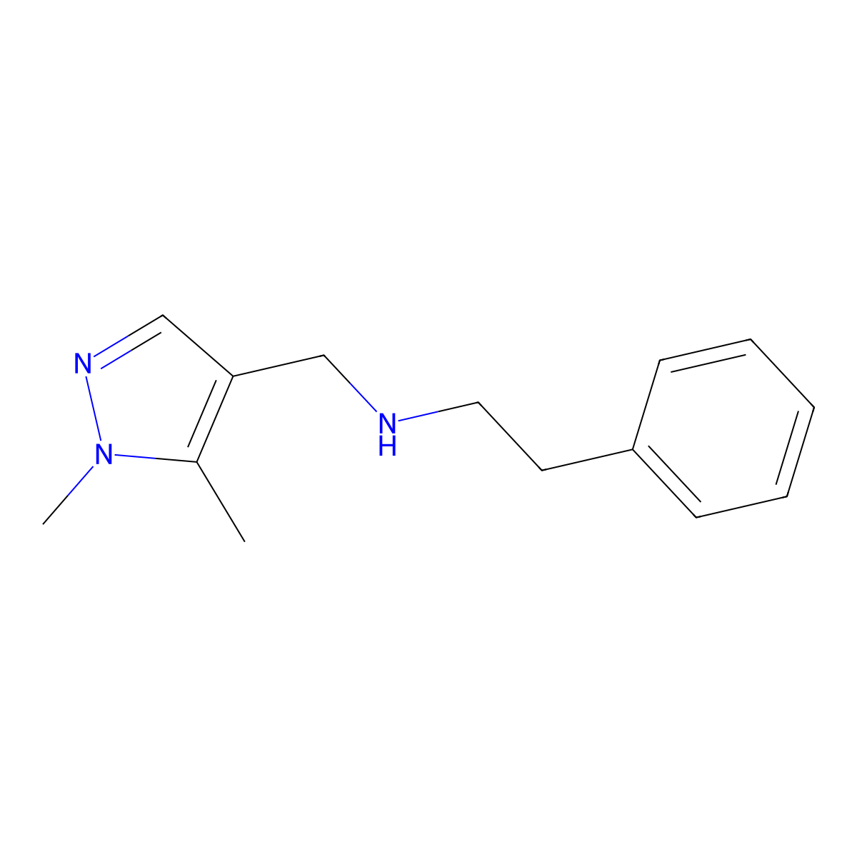 [(1,5-dimethyl-1H-pyrazol-4-yl)methyl](2-phenylethyl)amine molecular structure, CAS 1856042-17-5