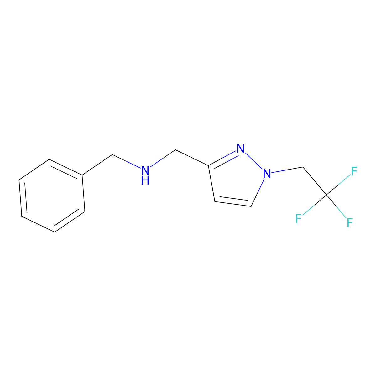 benzyl({[1-(2,2,2-trifluoroethyl)-1H-pyrazol-3-yl]methyl})amine molecular structure, CAS 1856043-38-3