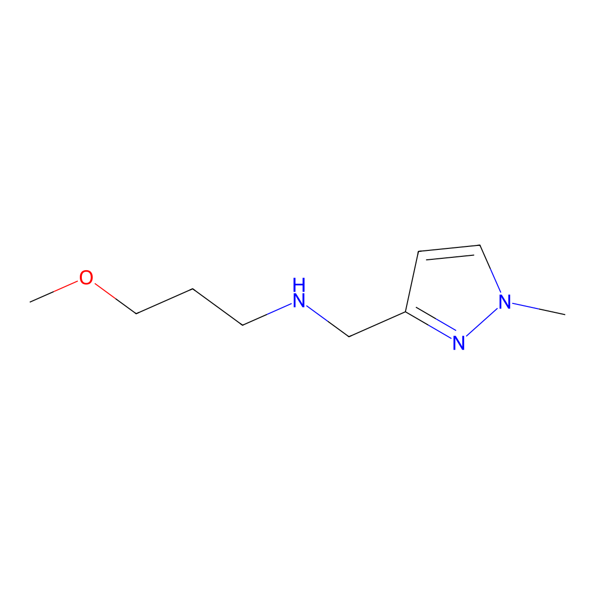 (3-methoxypropyl)[(1-methyl-1H-pyrazol-3-yl)methyl]amine molecular structure, CAS 1856043-44-1