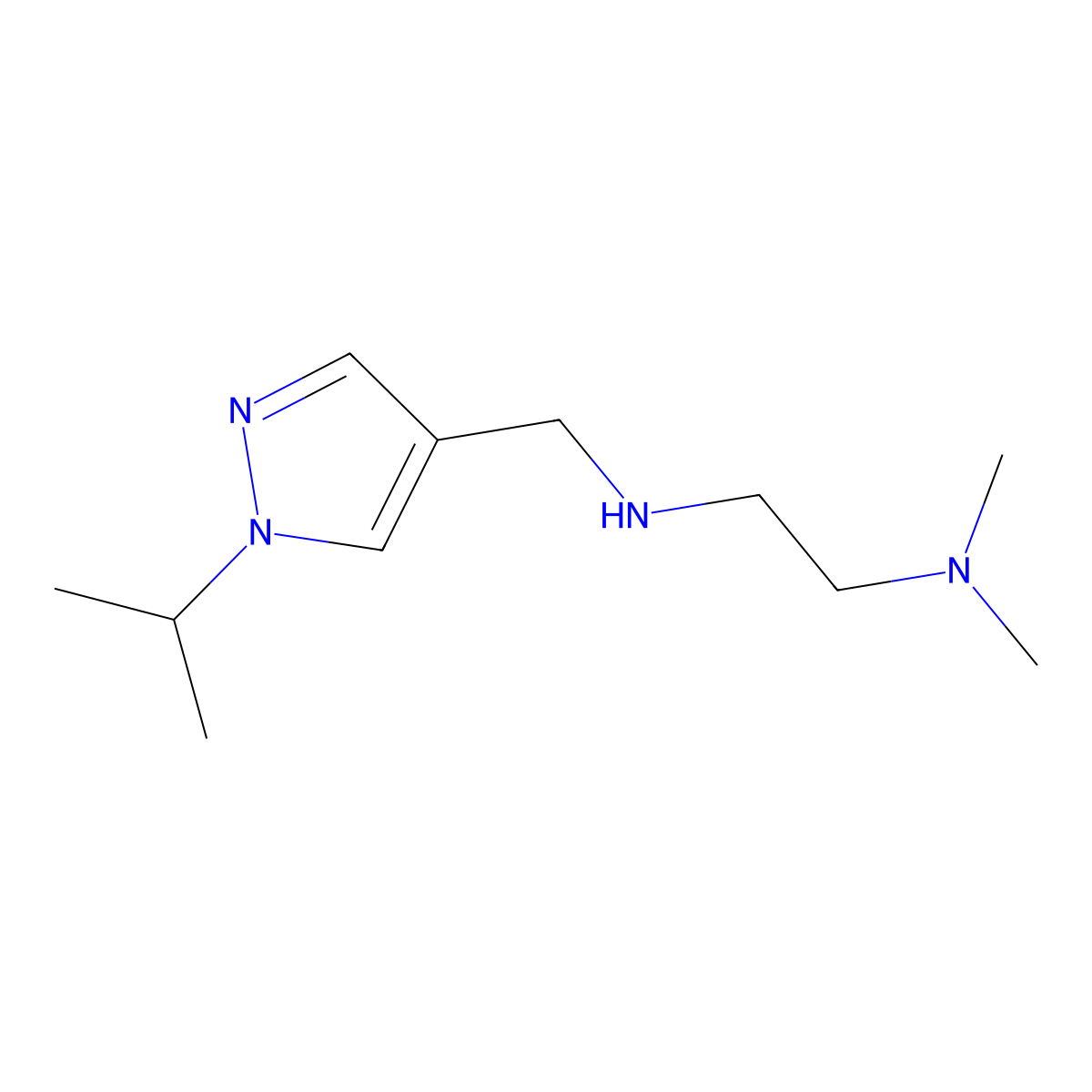 [2-(dimethylamino)ethyl]({[1-(propan-2-yl)-1H-pyrazol-4-yl]methyl})amine molecular structure, CAS 1856045-60-7