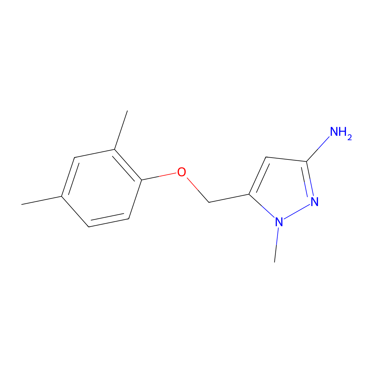 5-[(2,4-dimethylphenoxy)methyl]-1-methyl-1H-pyrazol-3-amine molecular structure, CAS 1856045-70-9