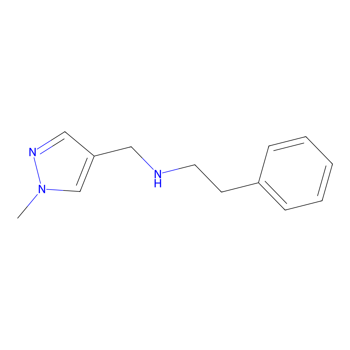[(1-methyl-1H-pyrazol-4-yl)methyl](2-phenylethyl)amine molecular structure, CAS 1856048-75-3