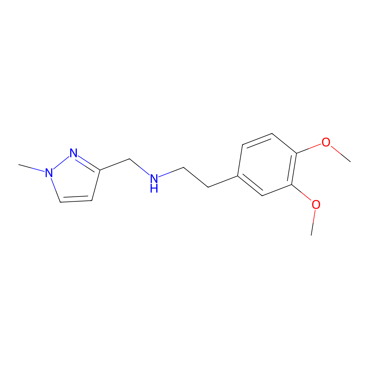 [2-(3,4-dimethoxyphenyl)ethyl][(1-methyl-1H-pyrazol-3-yl)methyl]amine molecular structure, CAS 1856048-86-6