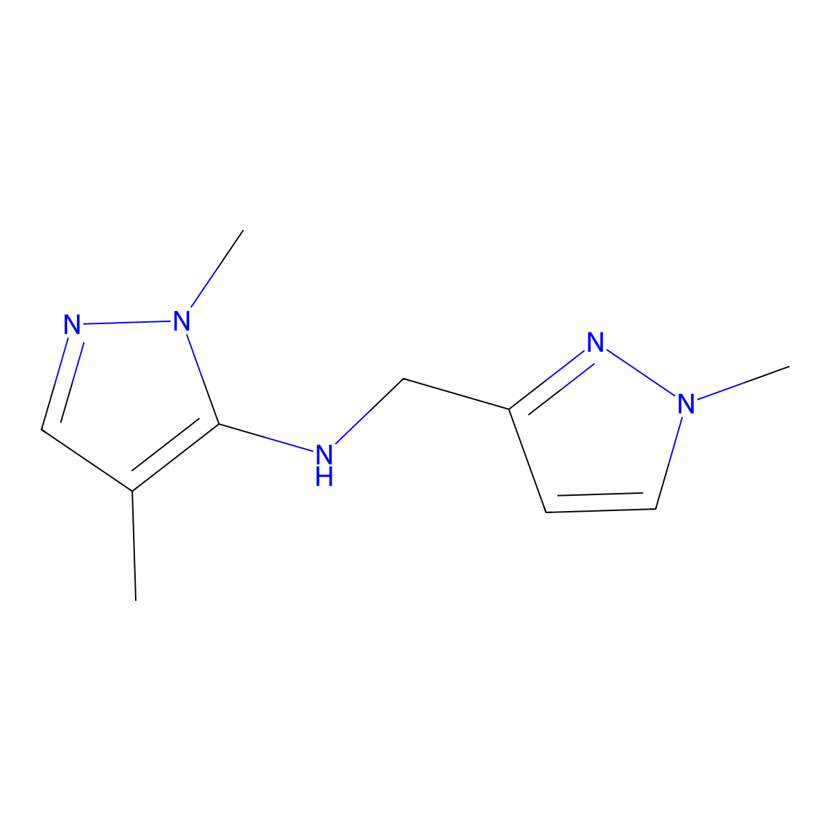 1,4-dimethyl-N-[(1-methyl-1H-pyrazol-3-yl)methyl]-1H-pyrazol-5-amine molecular structure, CAS 1856049-20-1
