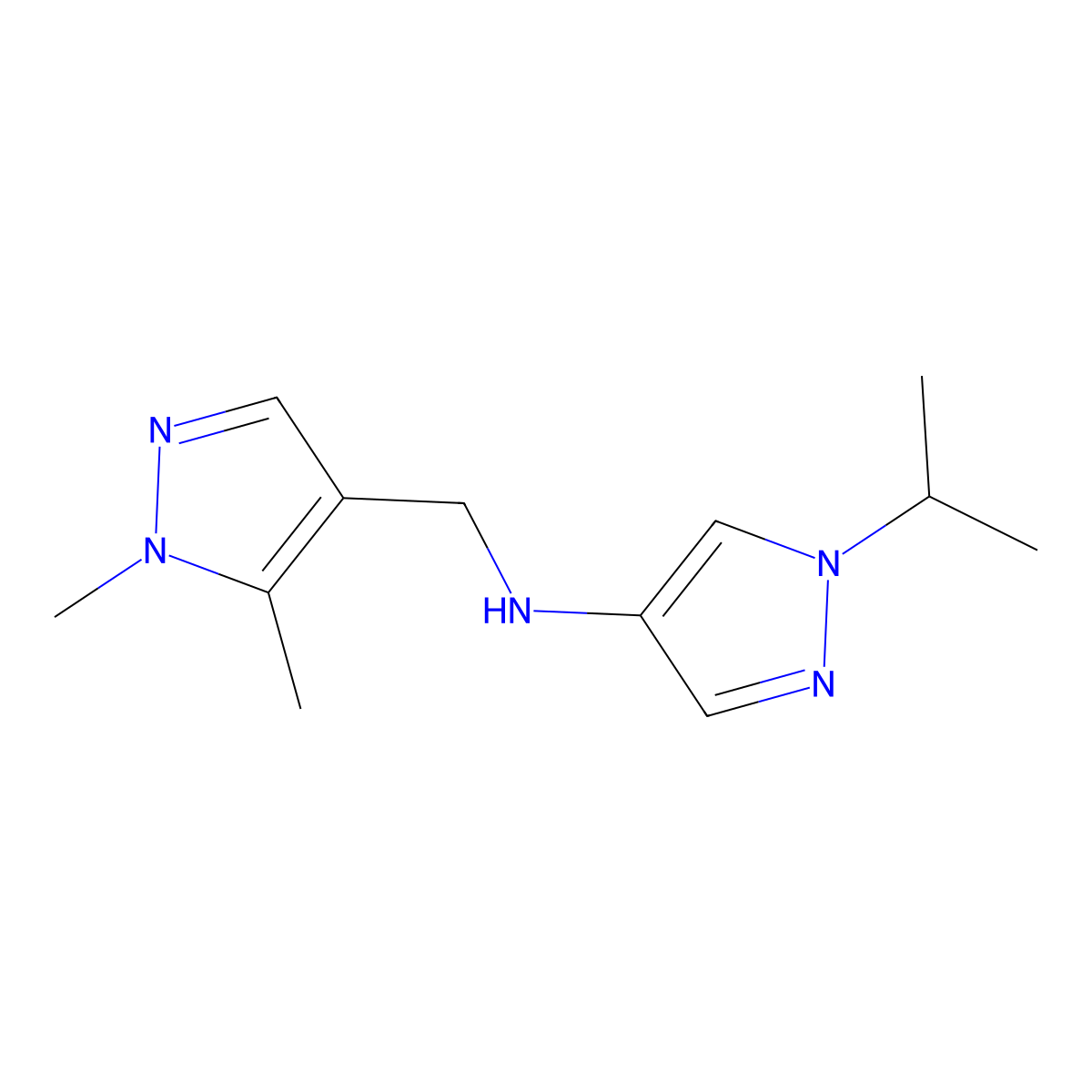 N-[(1,5-dimethyl-1H-pyrazol-4-yl)methyl]-1-(propan-2-yl)-1H-pyrazol-4-amine molecular structure, CAS 1856060-10-0