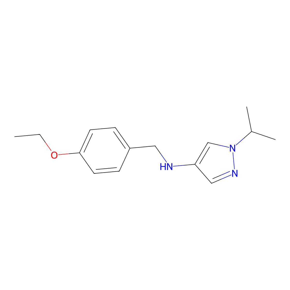 N-[(4-ethoxyphenyl)methyl]-1-(propan-2-yl)-1H-pyrazol-4-amine molecular structure, CAS 1856061-40-9